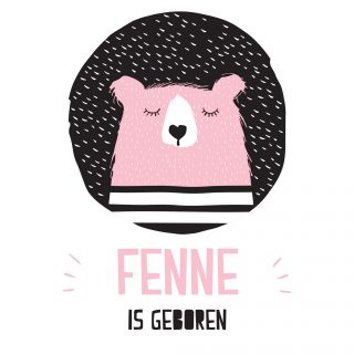 Geboortesticker | Beer roze